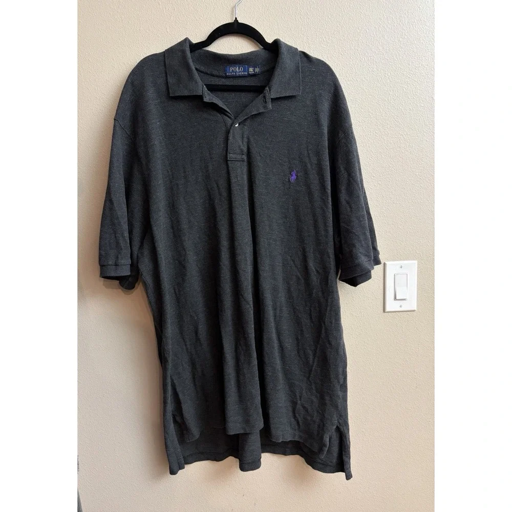 Polo Ralph Lauren Polo Shirt 2XLT Gray Purple Pony Tall Big‎ & Tall